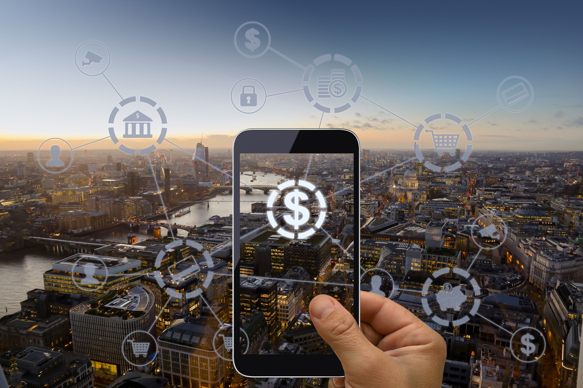 Fintech eletrônica de tecnologia de rede móvel bancária